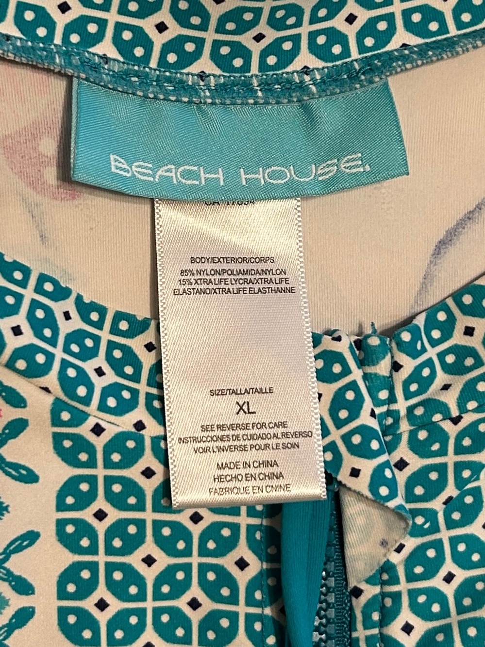 Beach House Mary Relaxed Fit Zip Front Rash Guard - Endless Summer XL - Picture 6 of 6